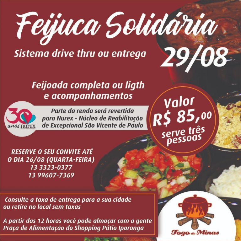 Restaurante Fogo de Minas promove Feijuca Solidária em prol do Nurex