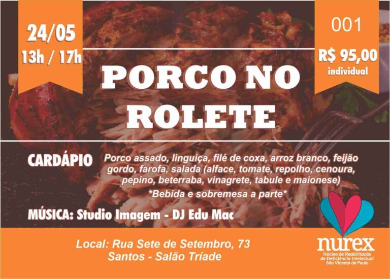 NUREX promove “Porco no Rolete” no dia 24 de maio
